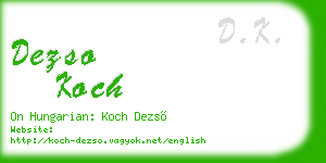 dezso koch business card